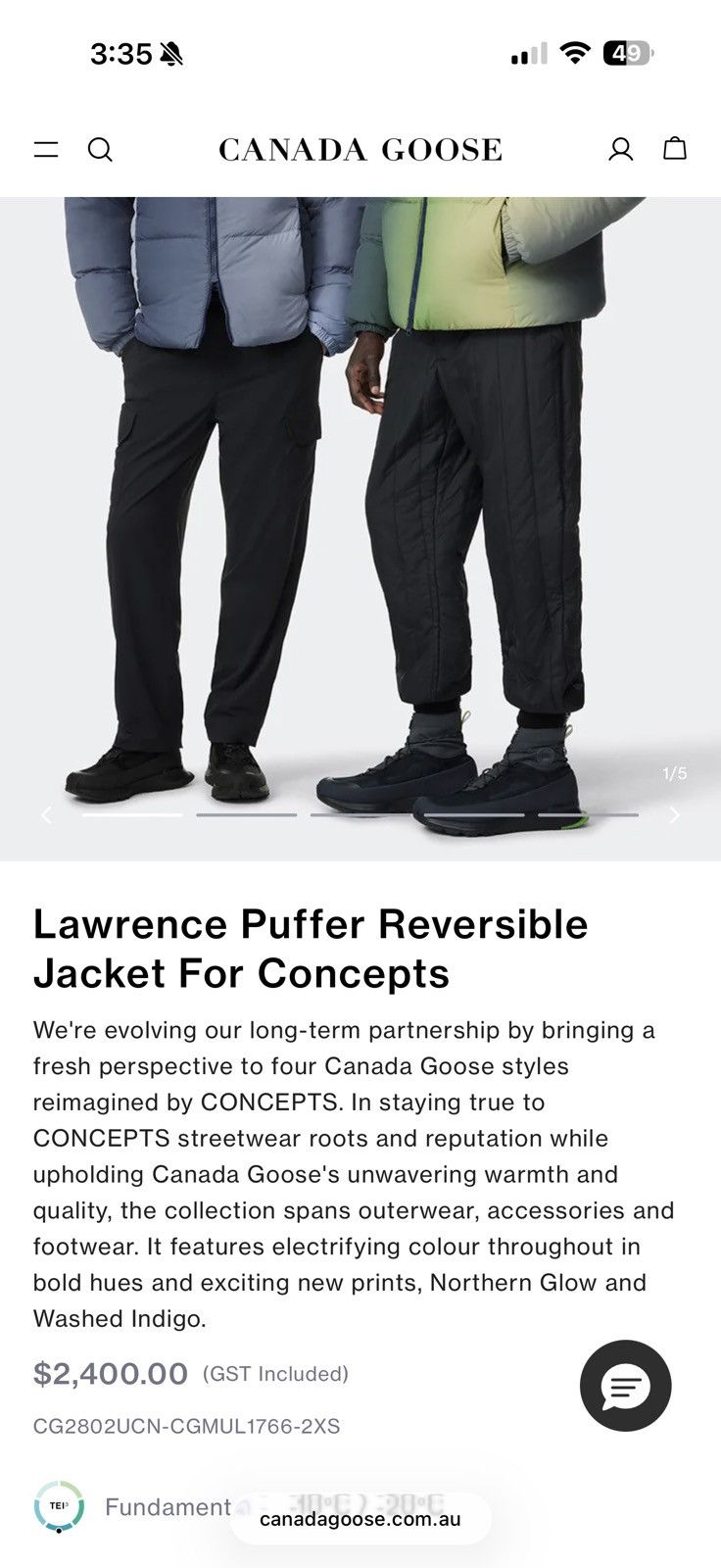 CNCPTS × Canada Goose Concepts x Canada Goose Lawrence Puffer Jacket Size US XL / EU 56 / 4 - 12 Thumbnail