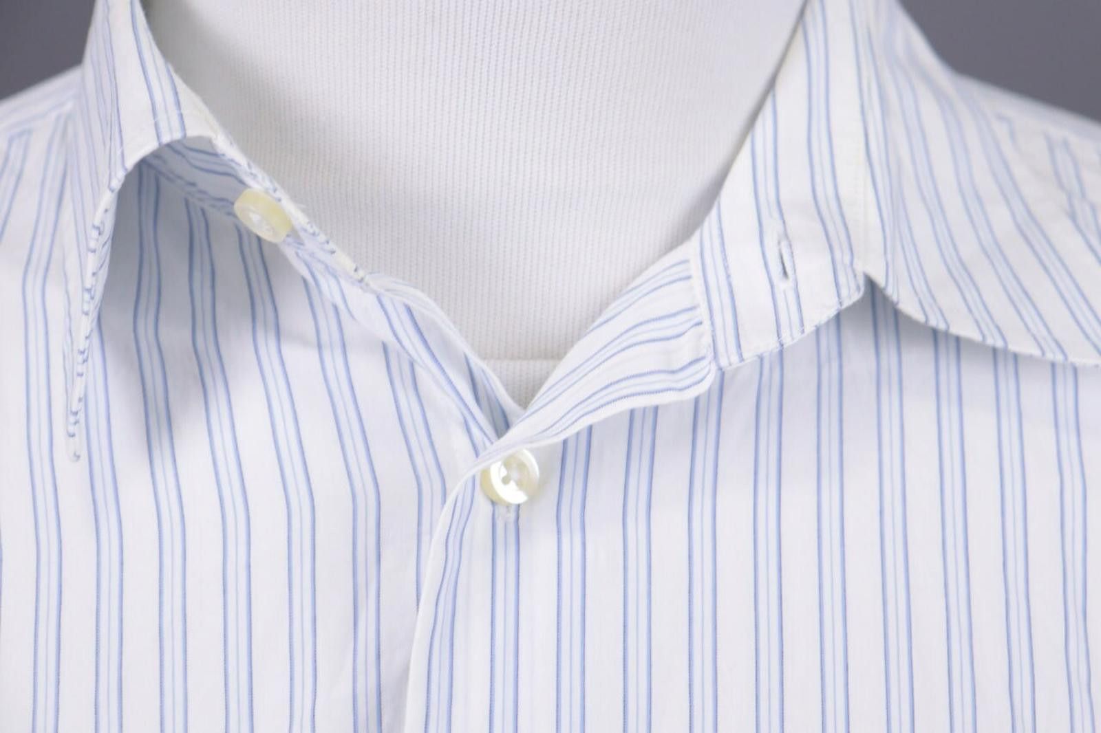 Designer Best Company White Pinstripe Button Down Shirt Size L Size US L / EU 52-54 / 3 - 3 Thumbnail