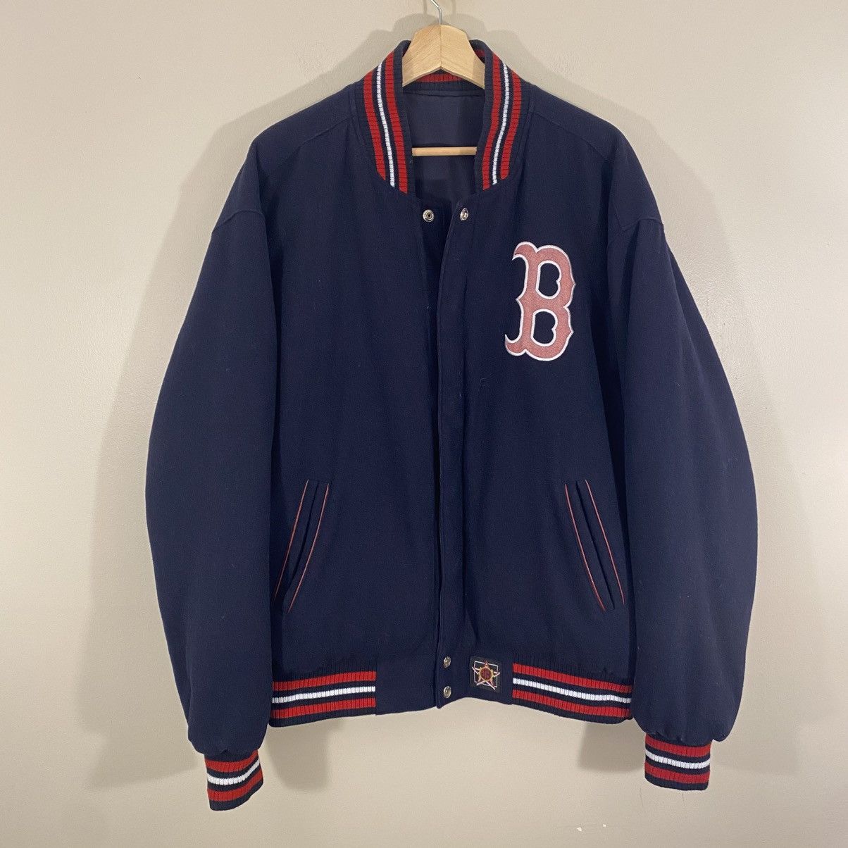 Jeff Hamilton × Vintage Vintage Jeff Hamilton Boston Red Sox Varsity Bomber Jacket Size US XL / EU 56 / 4 - 1 Thumbnail