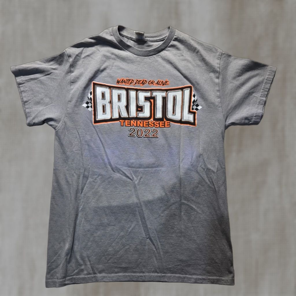 Vintage Bristol TN T-Shirt Dirt Track Racing Gray Short Sleeve Adult Men's M Size US M / EU 48-50 / 2 - 1 Thumbnail