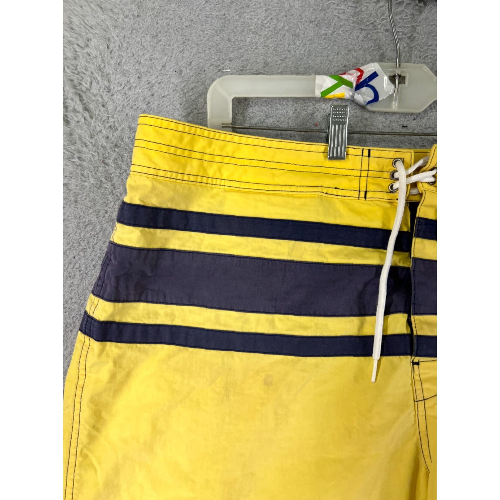 Polo Ralph Lauren Polo Ralph Lauren Trunks Mens 40 Yellow Blue Board Shorts Cargo Cotton Blend Striped™ Size US L / EU 52-54 / 3 - 4 Thumbnail