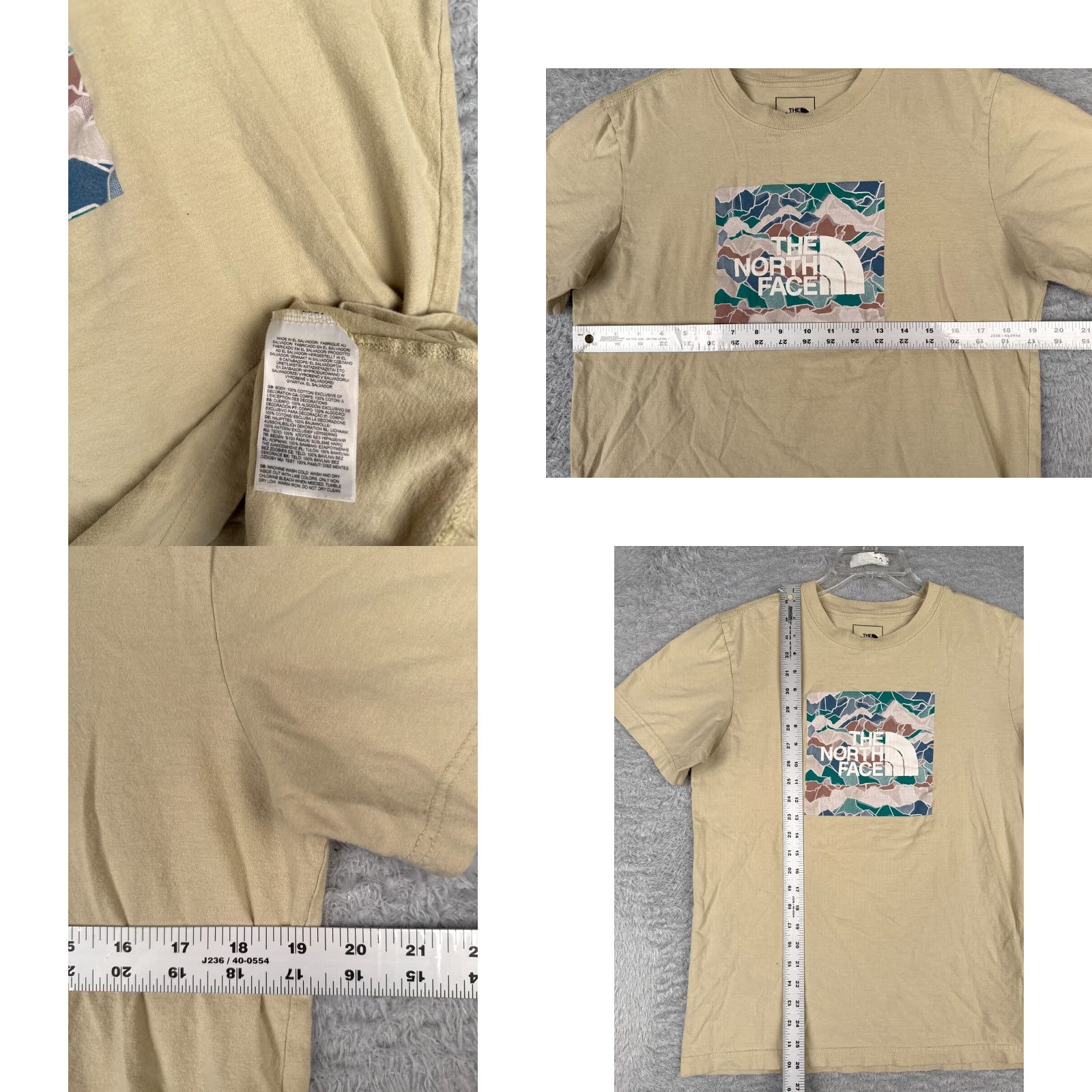 The North Face The North Face Men T-Shirt Beige Short Sleeve Crew Neck 100% Cotton Logo All Seasons Breathable Summer Spring Fall Winter Shirt Mens XS-XL Size US M / EU 48-50 / 2 - 8 Thumbnail