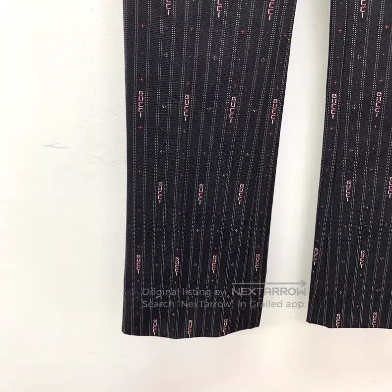 Gucci Gucci Black striped logo letter bullet screen wool casual Size 24" / US 00 / IT 34 - 5 Thumbnail
