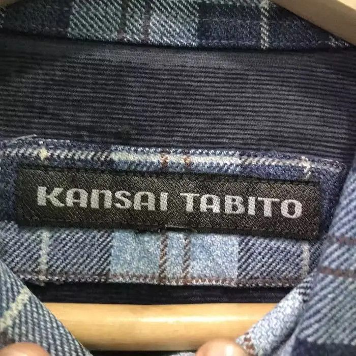 Japanese Brand Kansai Tabito Plaid Tartan Flannel Shirt Size US M / EU 48-50 / 2 - 5 Thumbnail