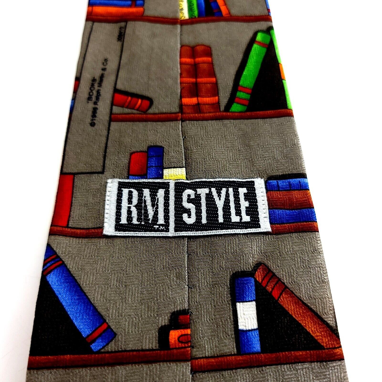 Ralph Marlin Ralph Marlin Books Beige Print Silk Tie Size ONE SIZE - 4 Thumbnail
