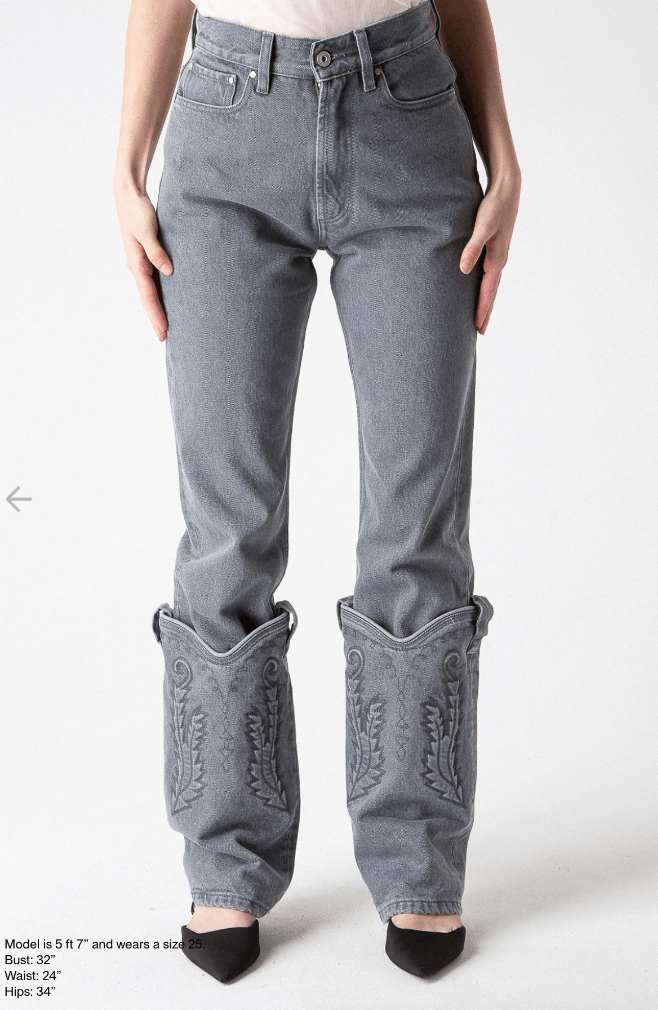 $670 Y/Project Cowboy Cuff Jeans