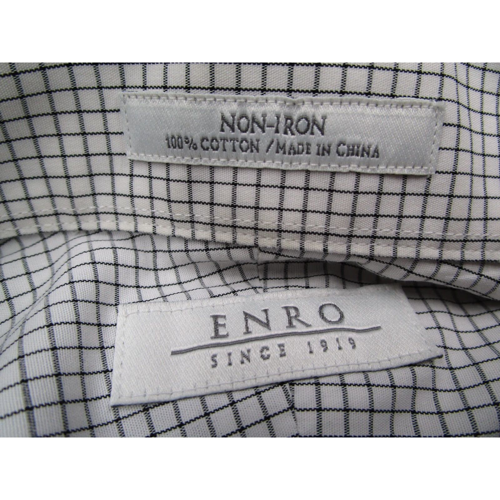 Enro ENRO Dress Shirt Mens 18 34 Gray Button Up Long Sleeve Casual Workwear Travel Size US S / EU 44-46 / 1 - 3 Thumbnail