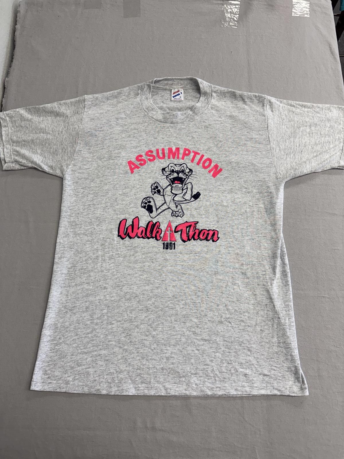 Jerzees Vintage Assumption Catholic School T-shirt Walk-a-thon 1991 Size US XL / EU 56 / 4 - 1 Thumbnail