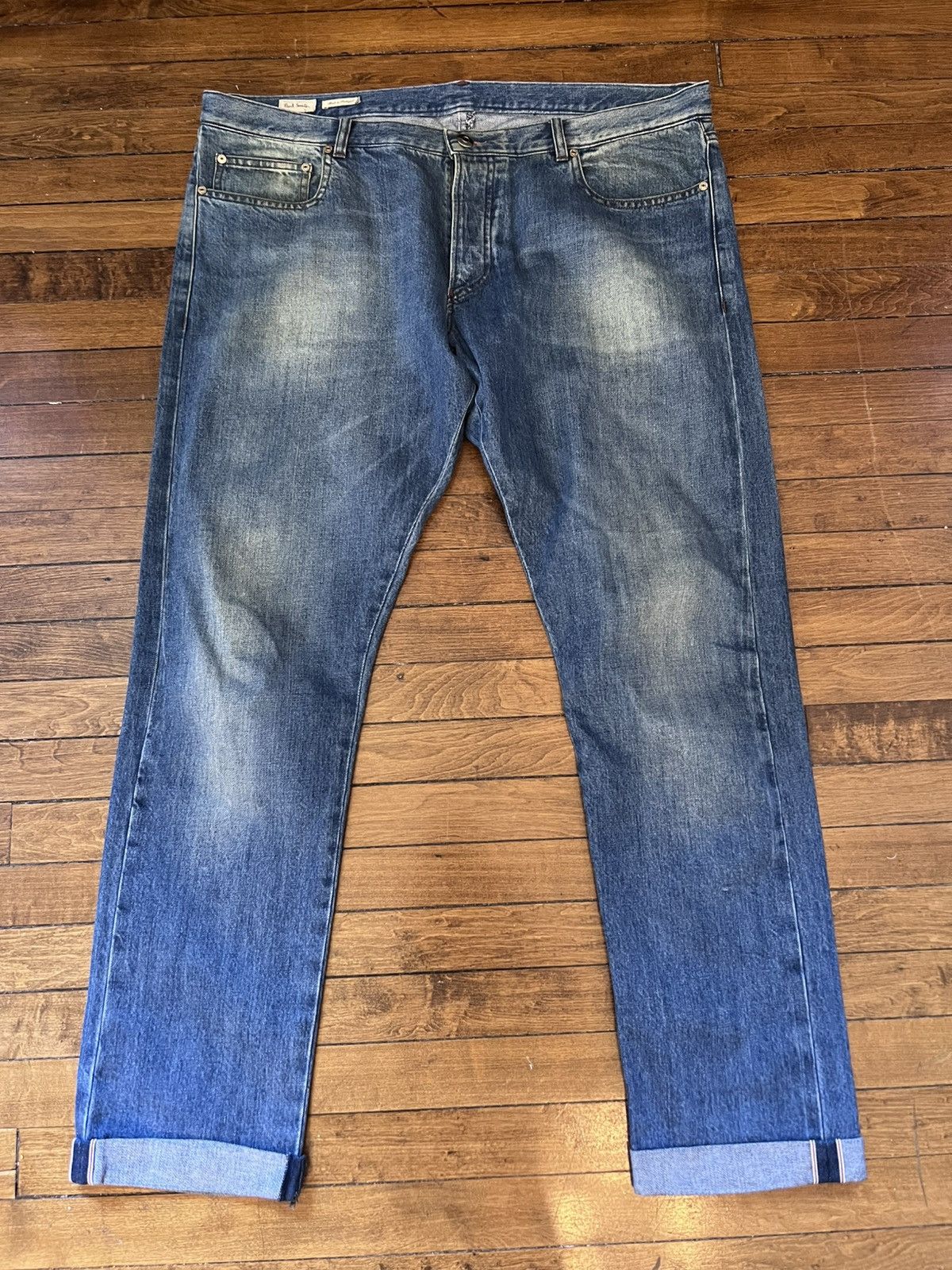 Paul Smith Mainline faded cropped cuffed jeans, selvedge denim, size 36 Size US 36 / EU 52 - 2 Thumbnail