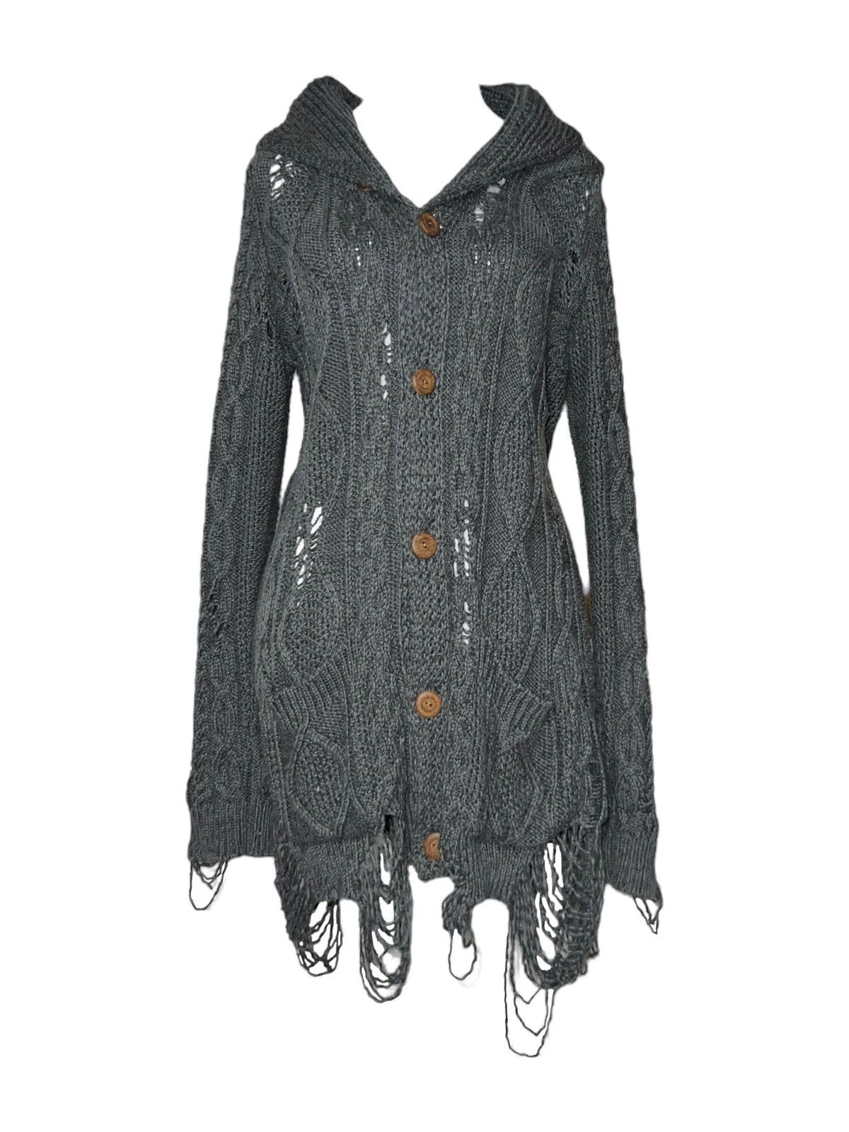 Maison Mihara Yasuhiro distressed V-neck cotton cardigan - Black