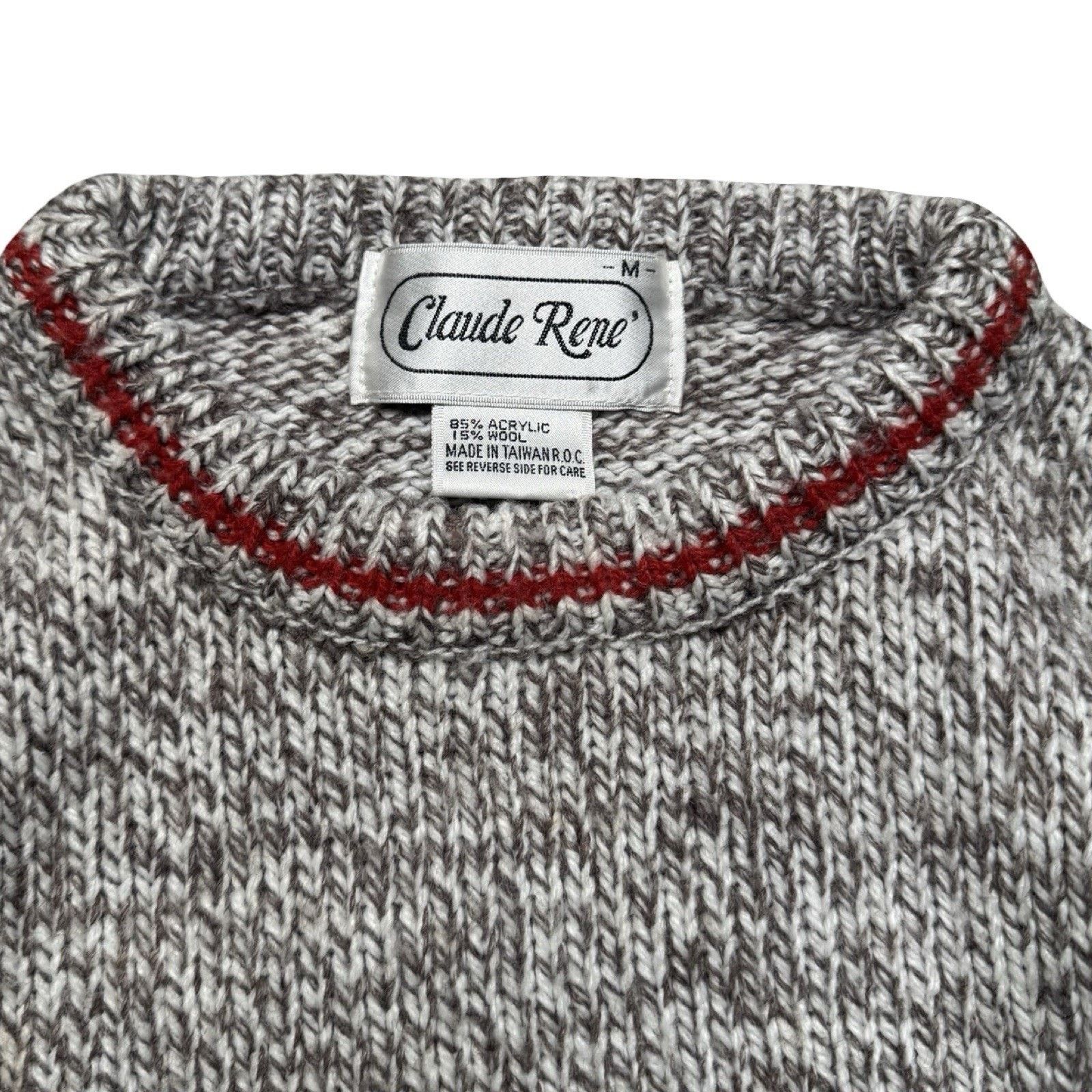 Vintage Vintage Claude Rene Argyle Sweater Knit Red Grey Women's M Size M / US 6-8 / IT 42-44 - 3 Thumbnail