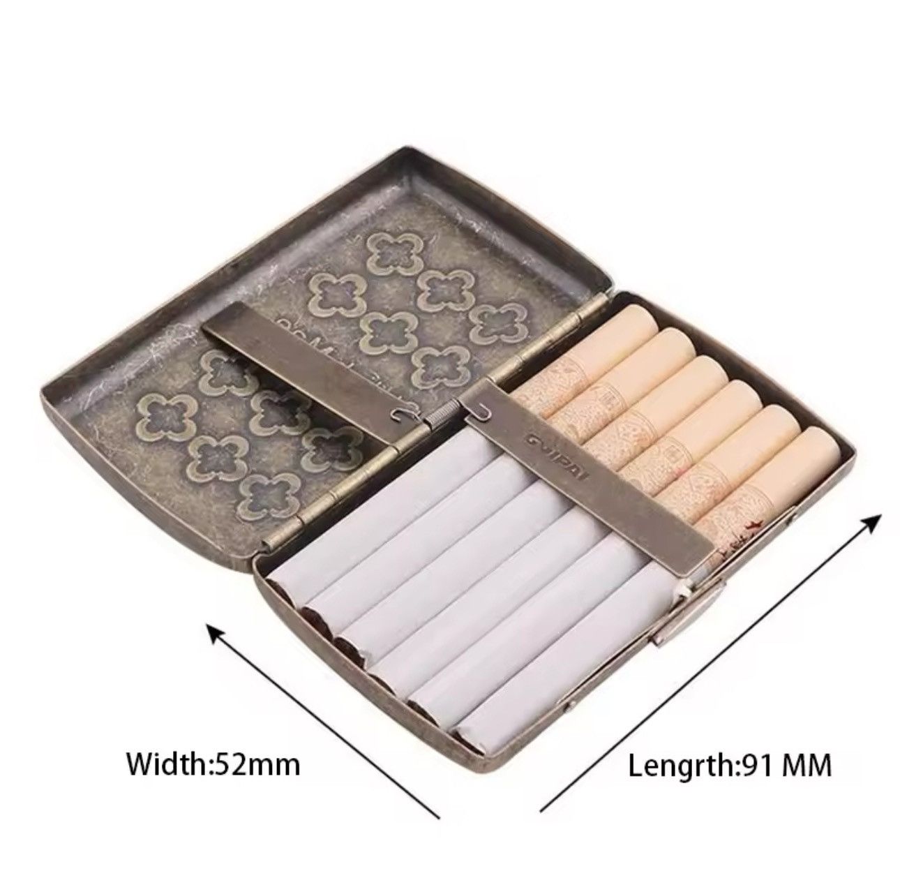 Vintage Portable Vintage Metal Brass Cigarette Case Size ONE SIZE - 2 Thumbnail