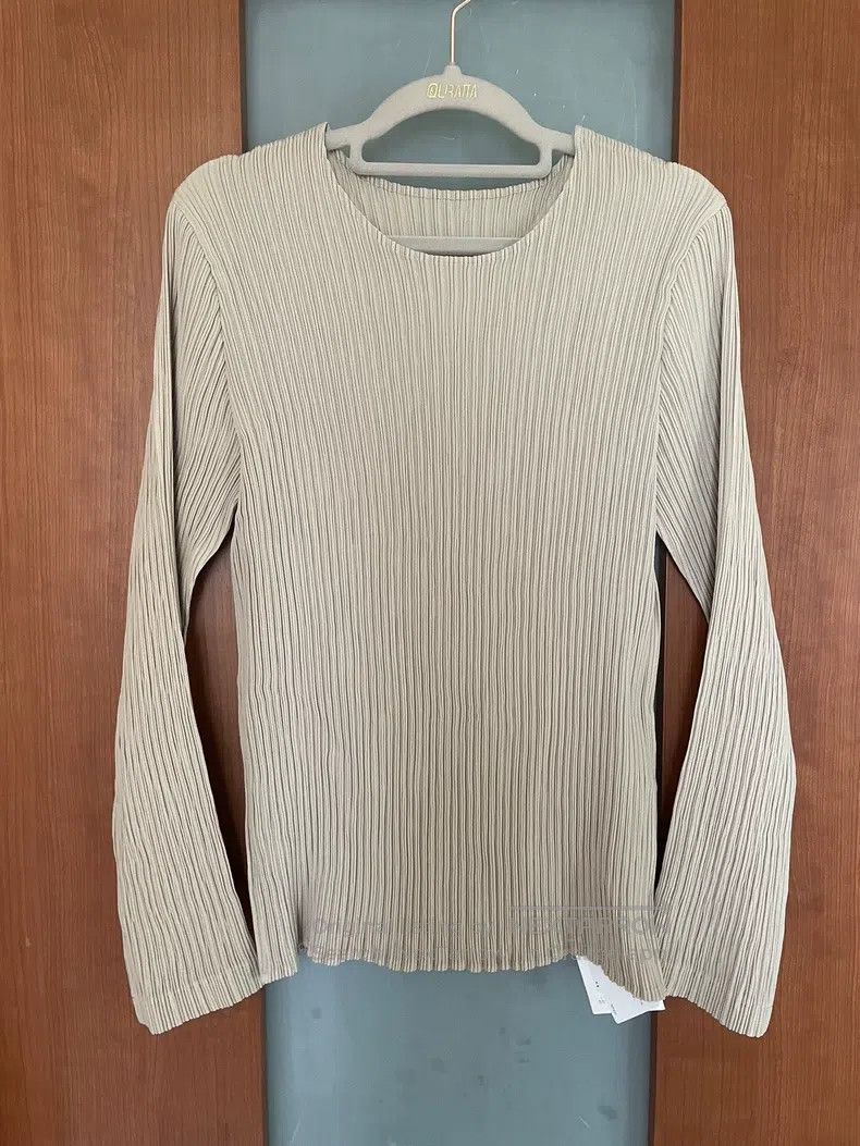 Issey Miyake Issey Miyake Toothpick Long Sleeve Top Beige Size M / US 6-8 / IT 42-44 - 1 Thumbnail
