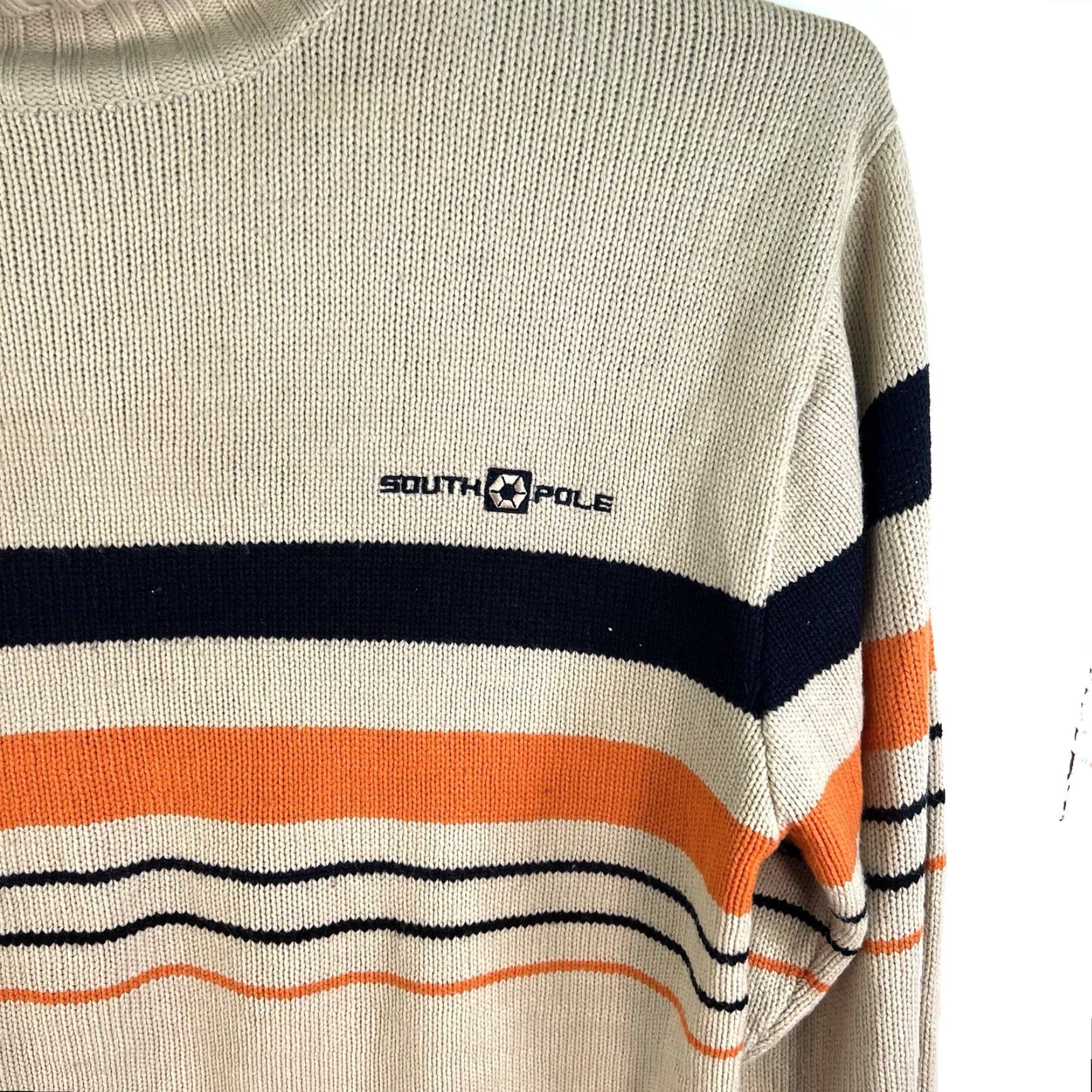 Southpole VINTAGE South Pole Y2K Striped Sweater Mens XL Brown/Orange Casual 90s Pullover Size US XL / EU 56 / 4 - 2 Thumbnail