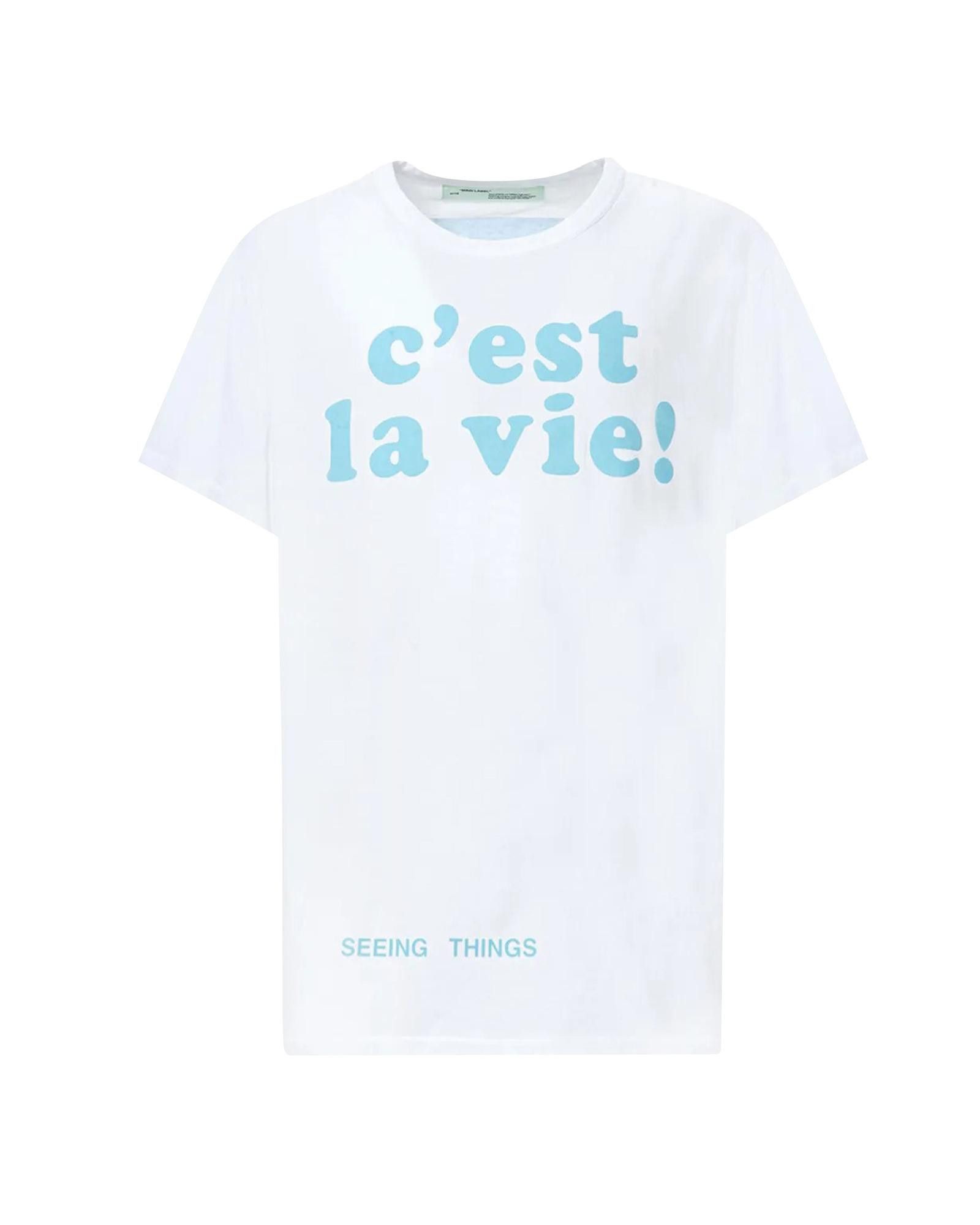 image of Off White Arrows Graphic Print Crewneck T-Shirt in White, Men's (Size Medium)