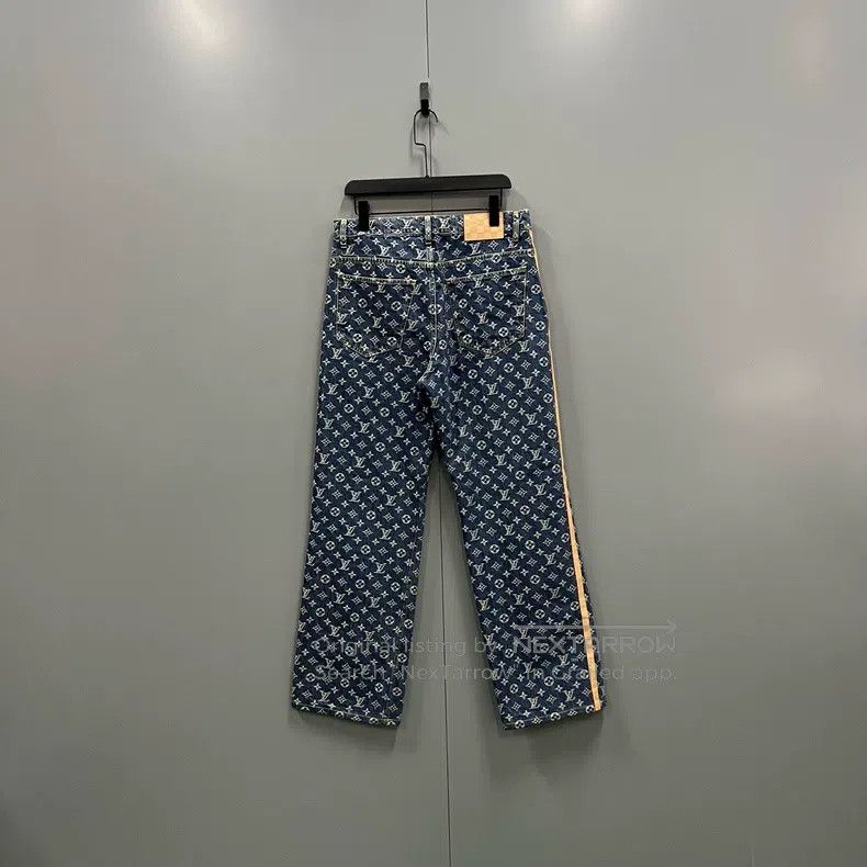 Louis Vuitton Louis Vuitton 25 Early Spring Men's Blue Full Print Jeans Size US 30 / EU 46 - 2 Thumbnail