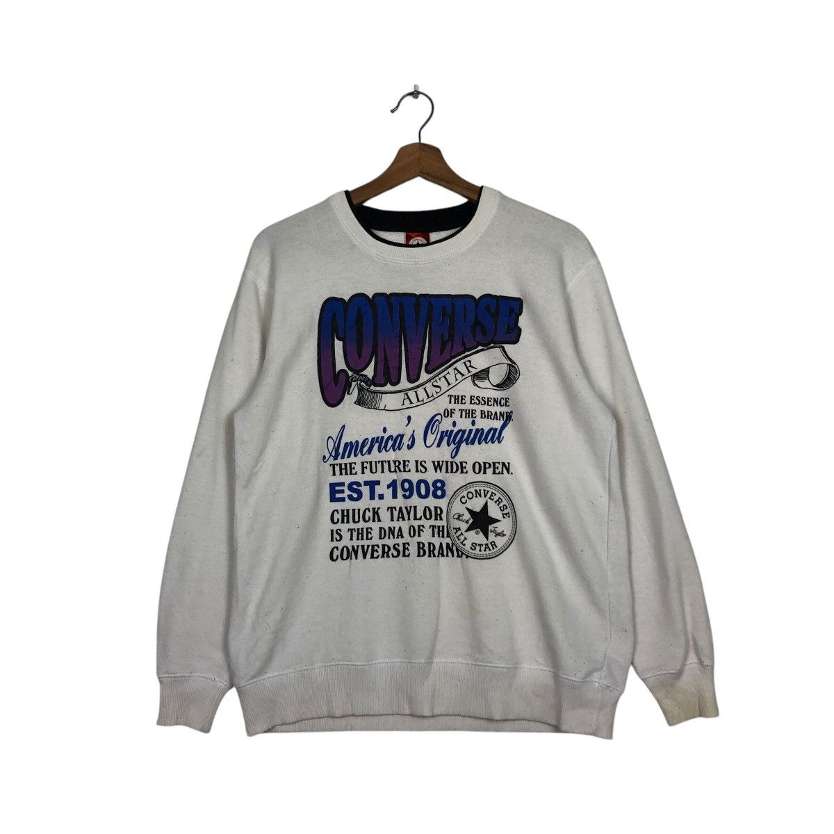 Japanese Brand × Vintage 📌Vintage Sweatshirt Converse All Star Big Logo Size US M / EU 48-50 / 2 - 2 Thumbnail