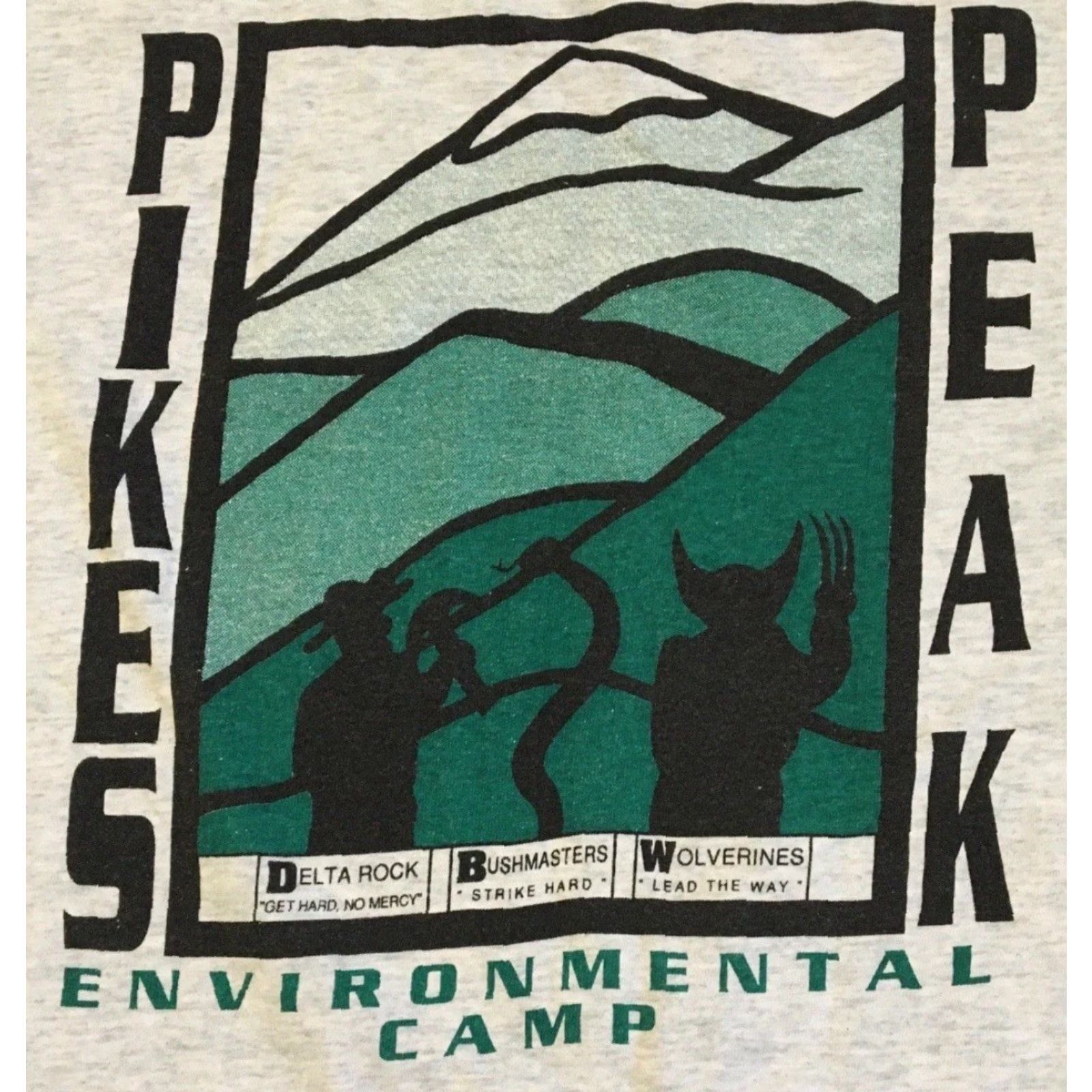 Vintage VINTAGE Pikes Peak Environmental Camp Faded Shirt XL Gray 90s Grunge USA Men T-Shirt Size US XL / EU 56 / 4 - 3 Thumbnail