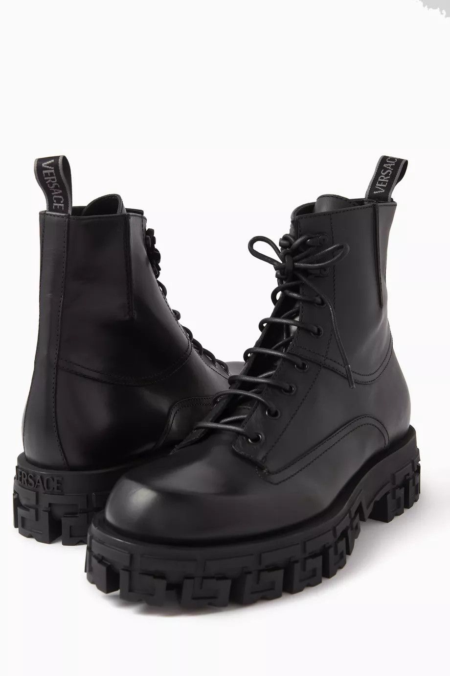 Versace o1y0425 Leather Ankle Boots in Black Size US 10 / EU 43 - 3 Thumbnail