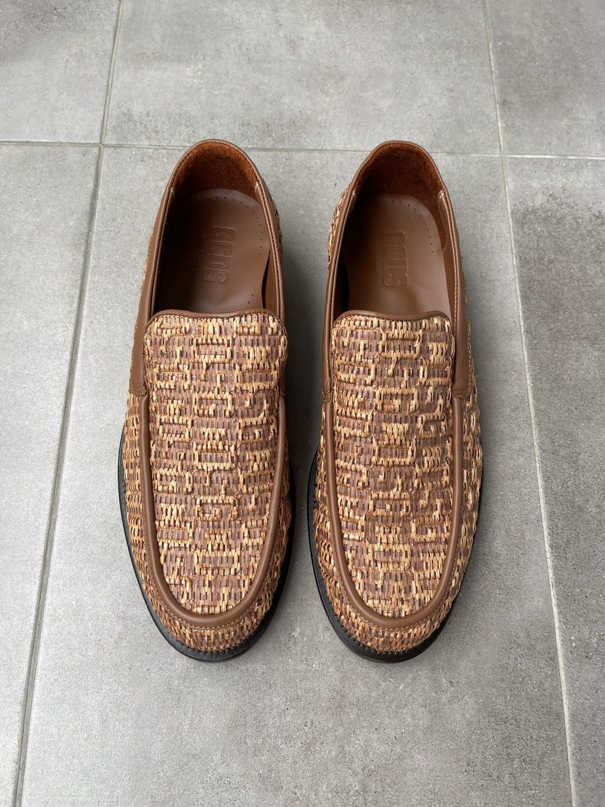 GCDS !DS! SS24 GCDS Monogram Rafia Brown Loafers Size US 11 / EU 44 - 7 Thumbnail