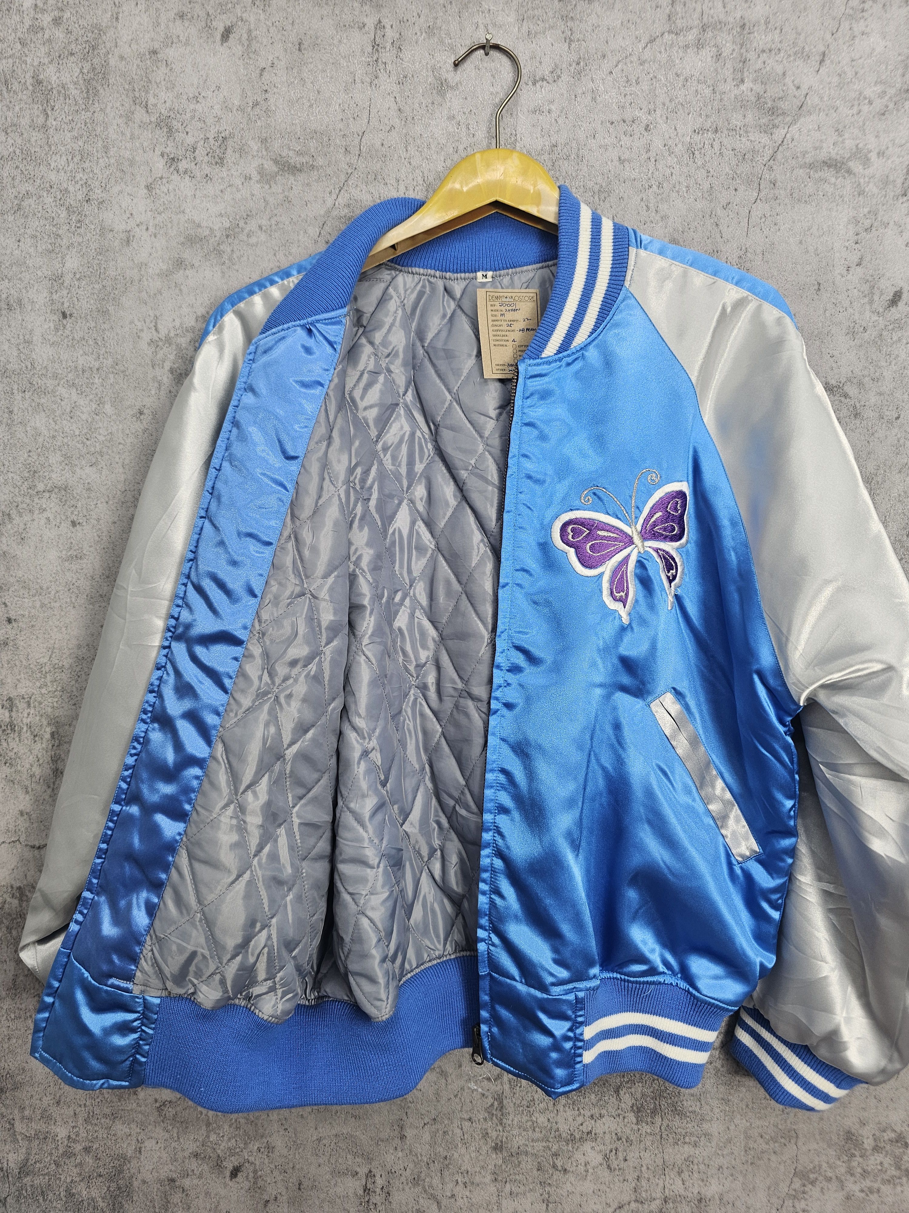 Other Sukajan Yokosuka Butterfly Embroider Varsity Jacket J0001 Size US M / EU 48-50 / 2 - 8 Thumbnail