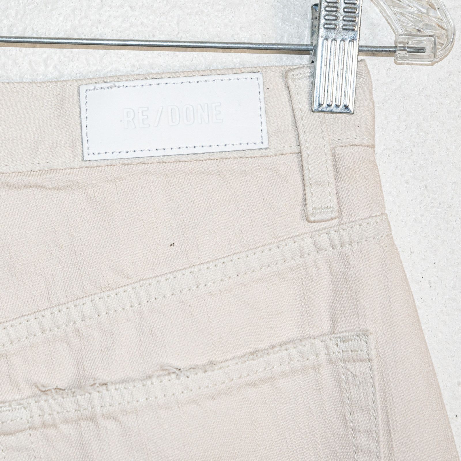 RE/DONE RE/DONE Cuffed super Cropped Denim Jeans Cream white 26waist Size 26" / US 2 / IT 38 - 4 Thumbnail