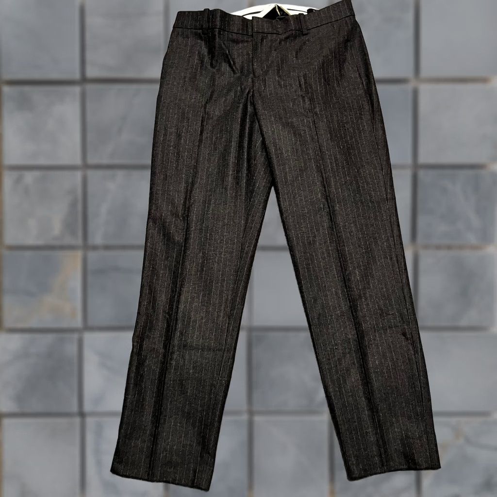 J.Crew J.Crew Pants Womens 2 Tollegno 1900 Wool Gray Stripe Straight Leg 31x27 Dress Pants Womens Gray 2 Regular Boys? Size 26" / US 2 / IT 38 - 1 Thumbnail