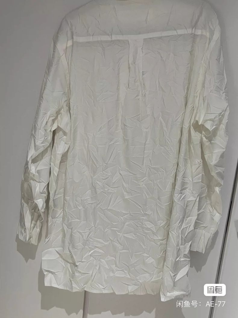 Yohji Yamamoto Yohji Yamamoto Mainline White Pleated Shirt 2505-Nextarrow Size US M / EU 48-50 / 2 - 2 Thumbnail