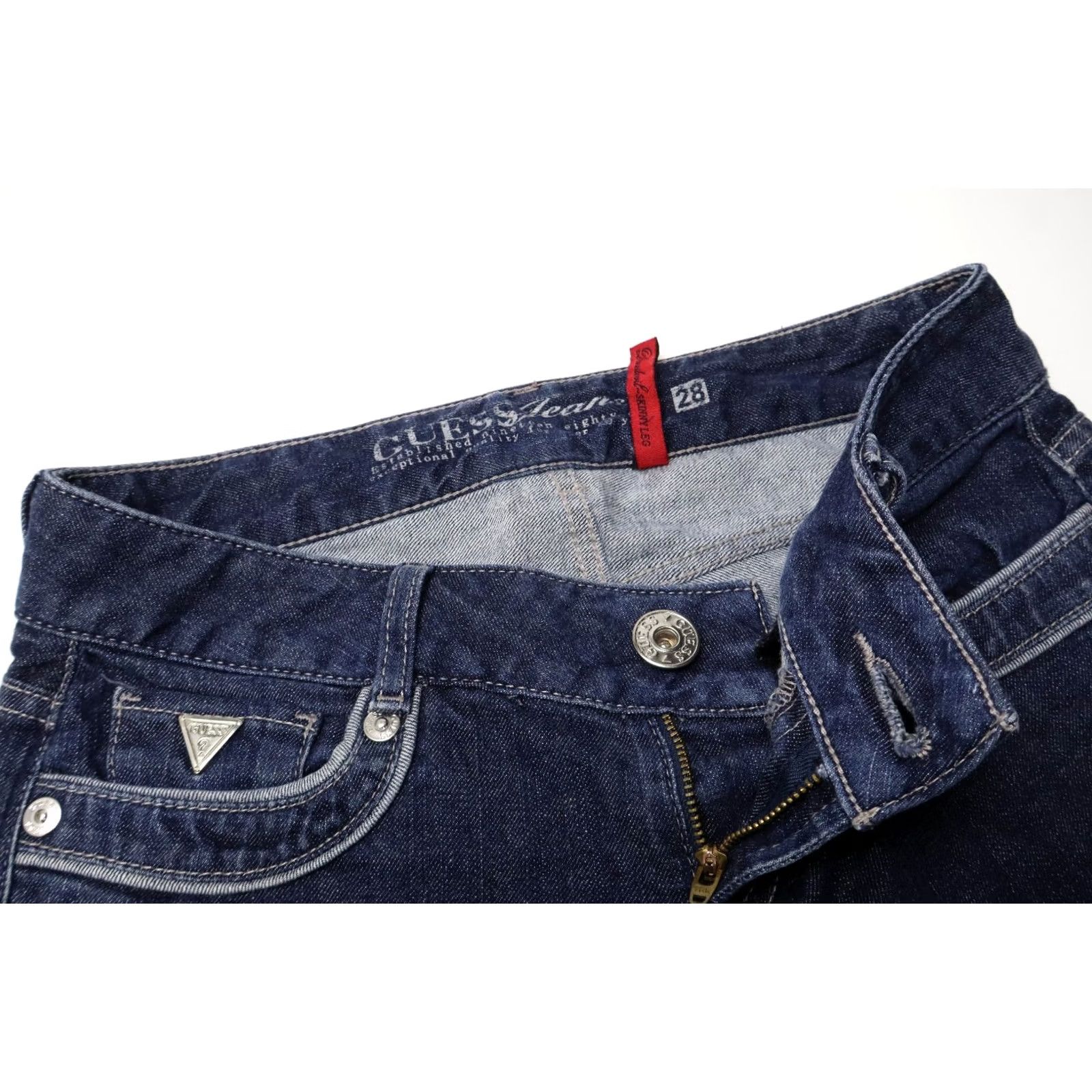 Guess GUESS Daredevil Skinny Leg Jeans Women's W28 Zip Fly Blue Low Waist Jeans Skinny Women W28 Blue Zipper ACCENTS Size 28" / US 6 / IT 42 - 4 Thumbnail