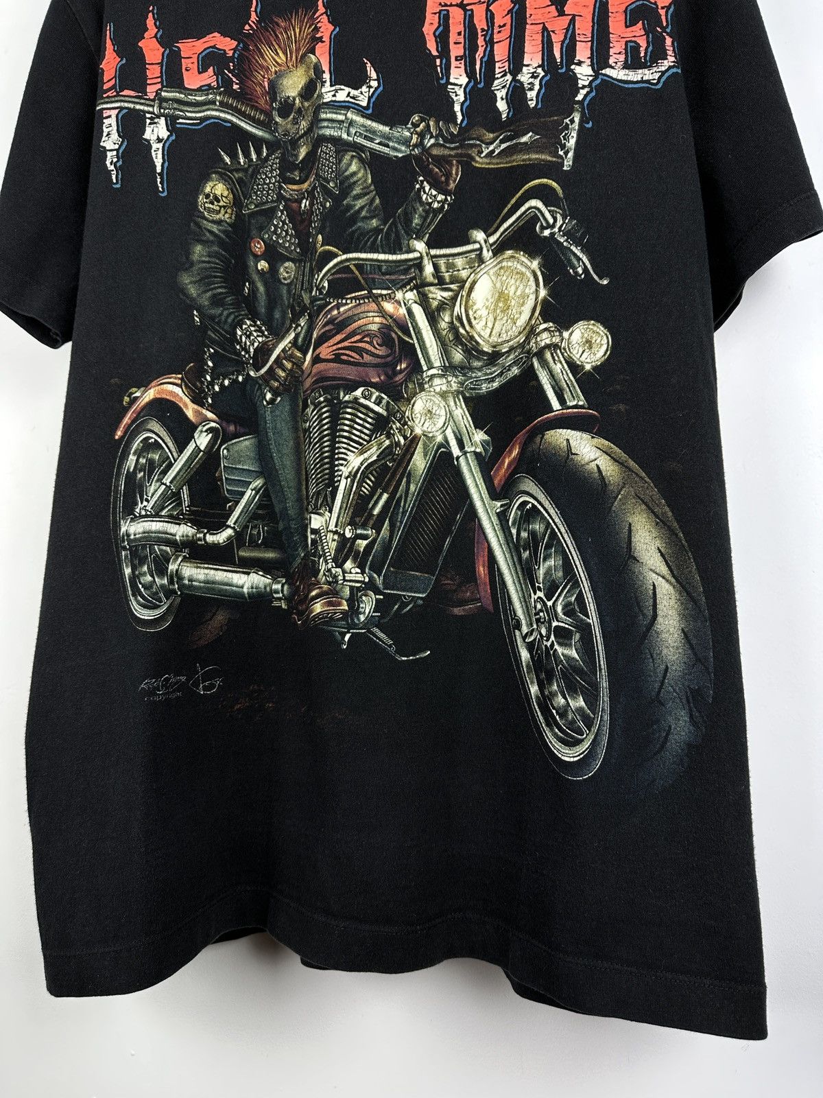 Vintage Vintage Y2K Skull Biker T-shirt Size US M / EU 48-50 / 2 - 4 Thumbnail
