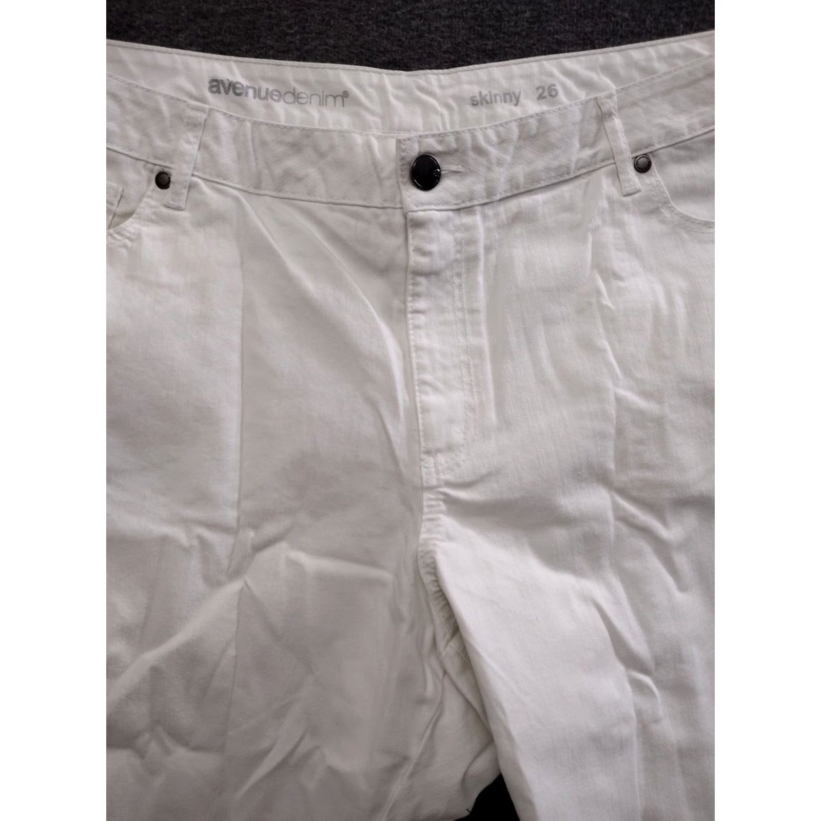 Avenue Avenue Jeans Women's White Tapered Skinny 26 Denim 5-Pocket Stretch High Rise Jeans Size 26" / US 2 / IT 38 - 7 Thumbnail