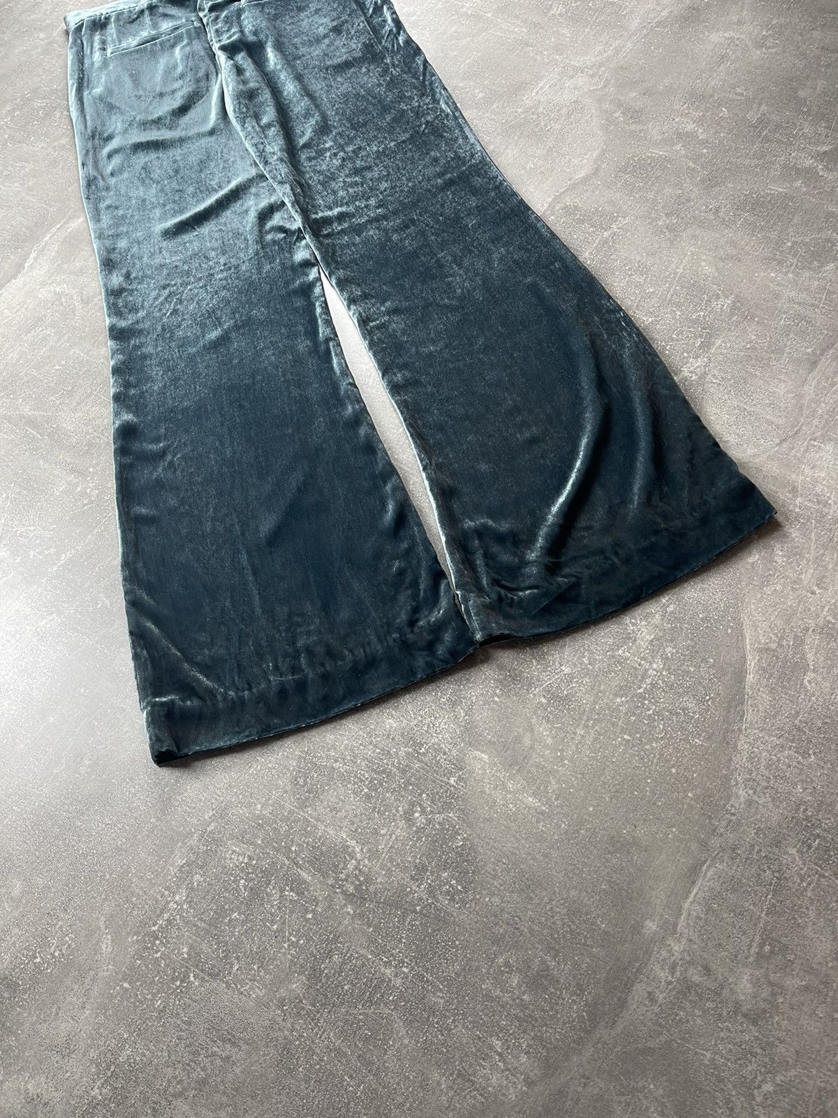 Brunello Cucinelli Brunello Cucinelli Blue Velvet Silk Wide Leg Pants Italian Size 28" / US 6 / IT 42 - 6 Thumbnail