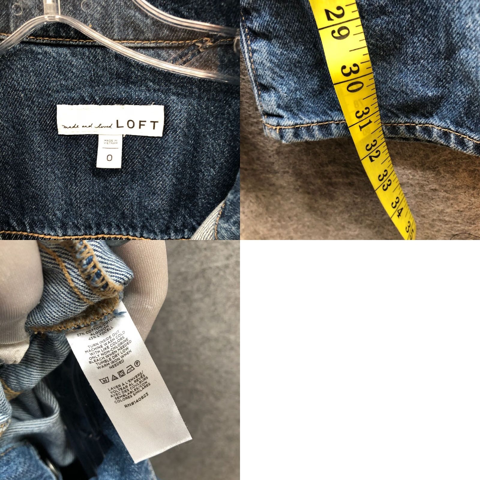 Loft VINTAGE Loft Denim Jumpsuit Womens 0 Blue Wide Leg Relaxed Utility Lyocell Blend Shirt/One-Piece Womens? Size 25" / US 0 / IT 36 - 8 Thumbnail