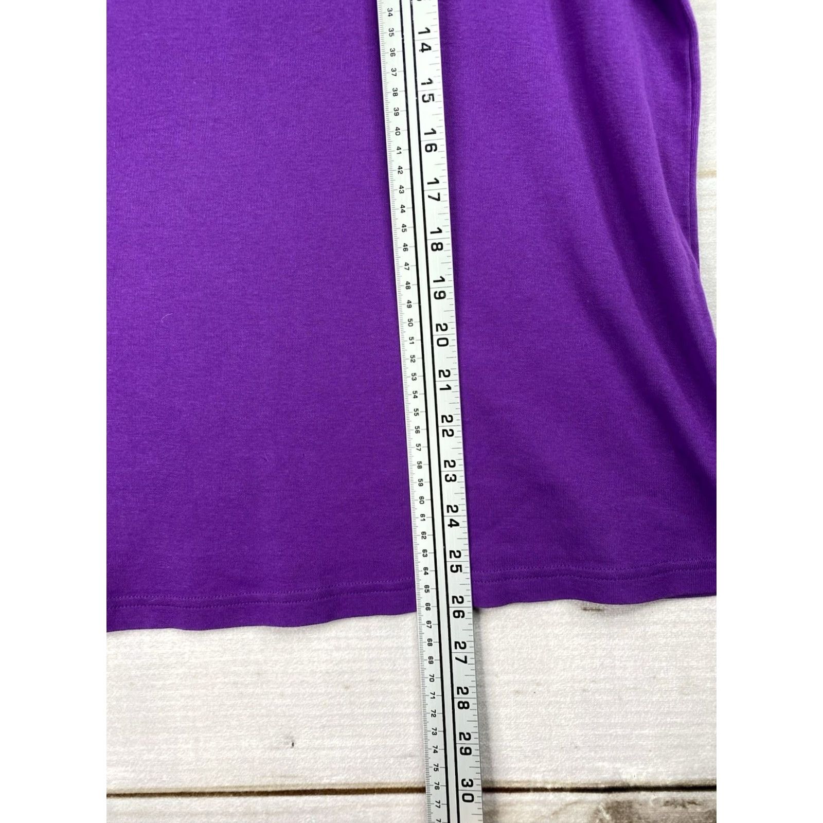 Vintage CJ Banks 1X Shirt Purple Short Sleeve Scoop Neck 100% Cotton Blouse Women's Plus Size Size XL / US 12-14 / IT 48-50 - 5 Thumbnail