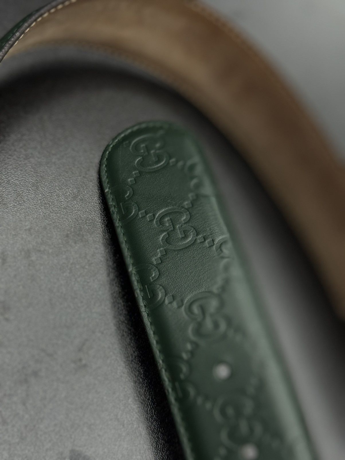 Gucci Gucci Green Monogram Belt Size 95/38 🧼 Size 38 - 6 Thumbnail