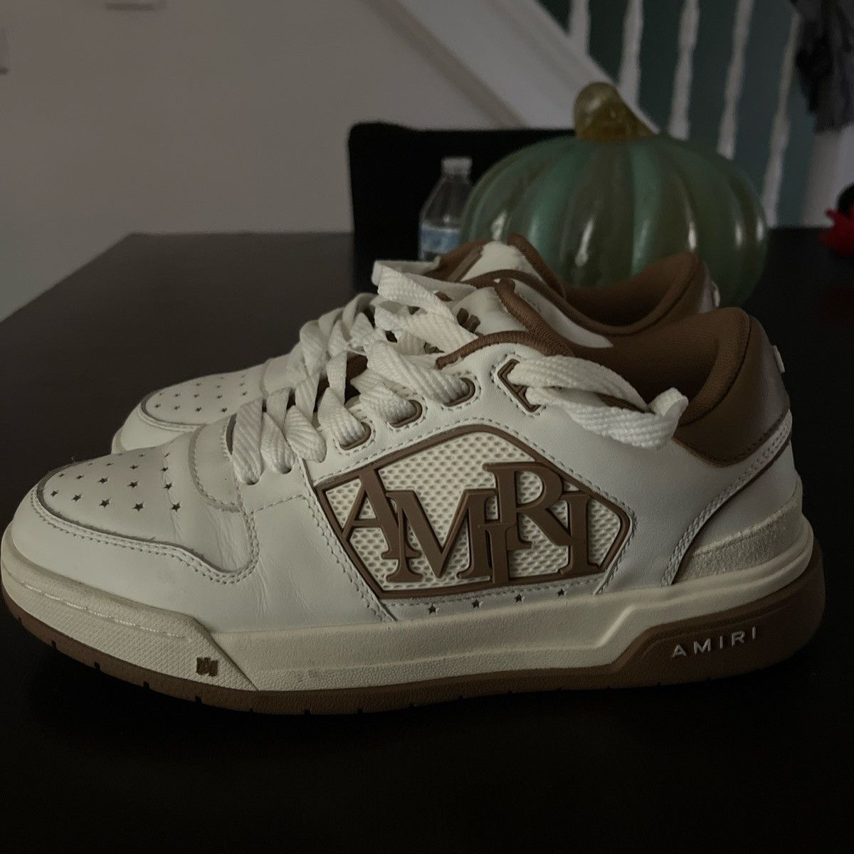 Amiri Amiri white & brown classical low sneakers Size US 7 / EU 40 - 2 Thumbnail