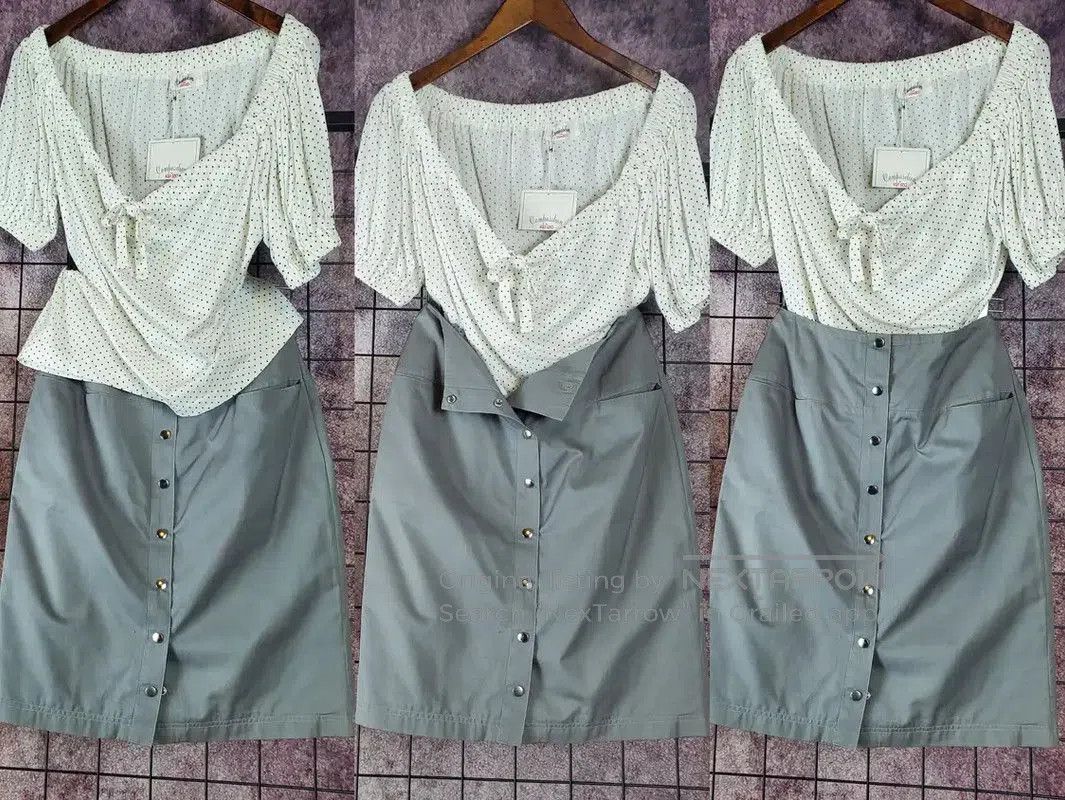 Dior Dior A-Line Gray Cotton Summer Skirt . Size 28" / US 6 / IT 42 - 1 Thumbnail