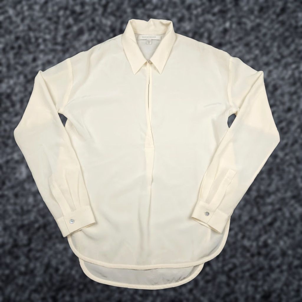 Brochu Walker Brochu Walker Shirt Top Women's XS Ivory 100% Silk Long Sleeve Collared Blouse Casual Shirt Womens XS Ivory 100% Silk Collared Brochu Walker Size XS / US 0-2 / IT 36-38 - 1 Thumbnail