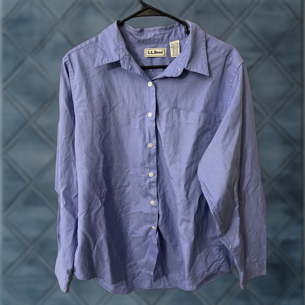 Vintage VINTAGE L.L. Bean Dress Shirt Womens 16 Blue Button-Down Long Sleeve Classic Career 90s Size XXL / US 16-18 / IT 52-54 - 1 Thumbnail