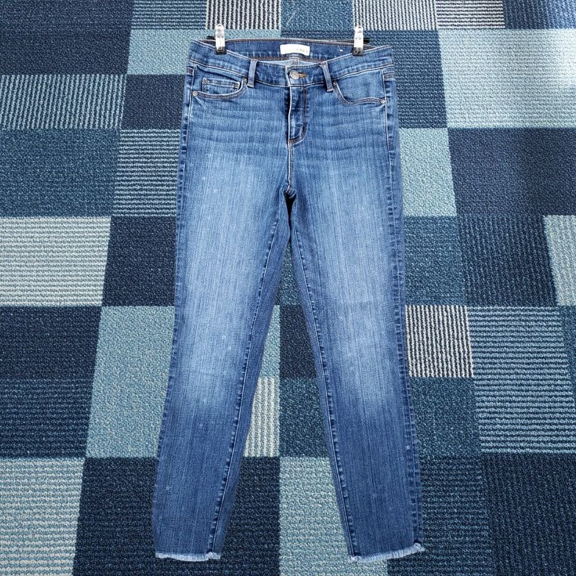 Loft Loft Jeans Womens 4 27 Modern Skinny Crop Blue Denim Medium Stone Wash Polka Dot Size 27" / US 4 / IT 40 - 1 Thumbnail