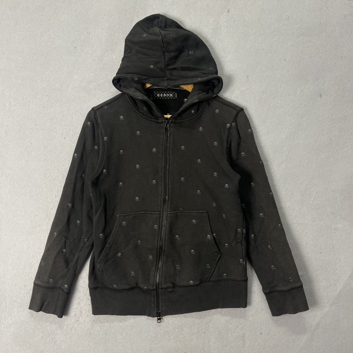 Beams Japan 2000s Beams All-Over Pattern Zip Hoodie Size US S / EU 44-46 / 1 - 1 Thumbnail