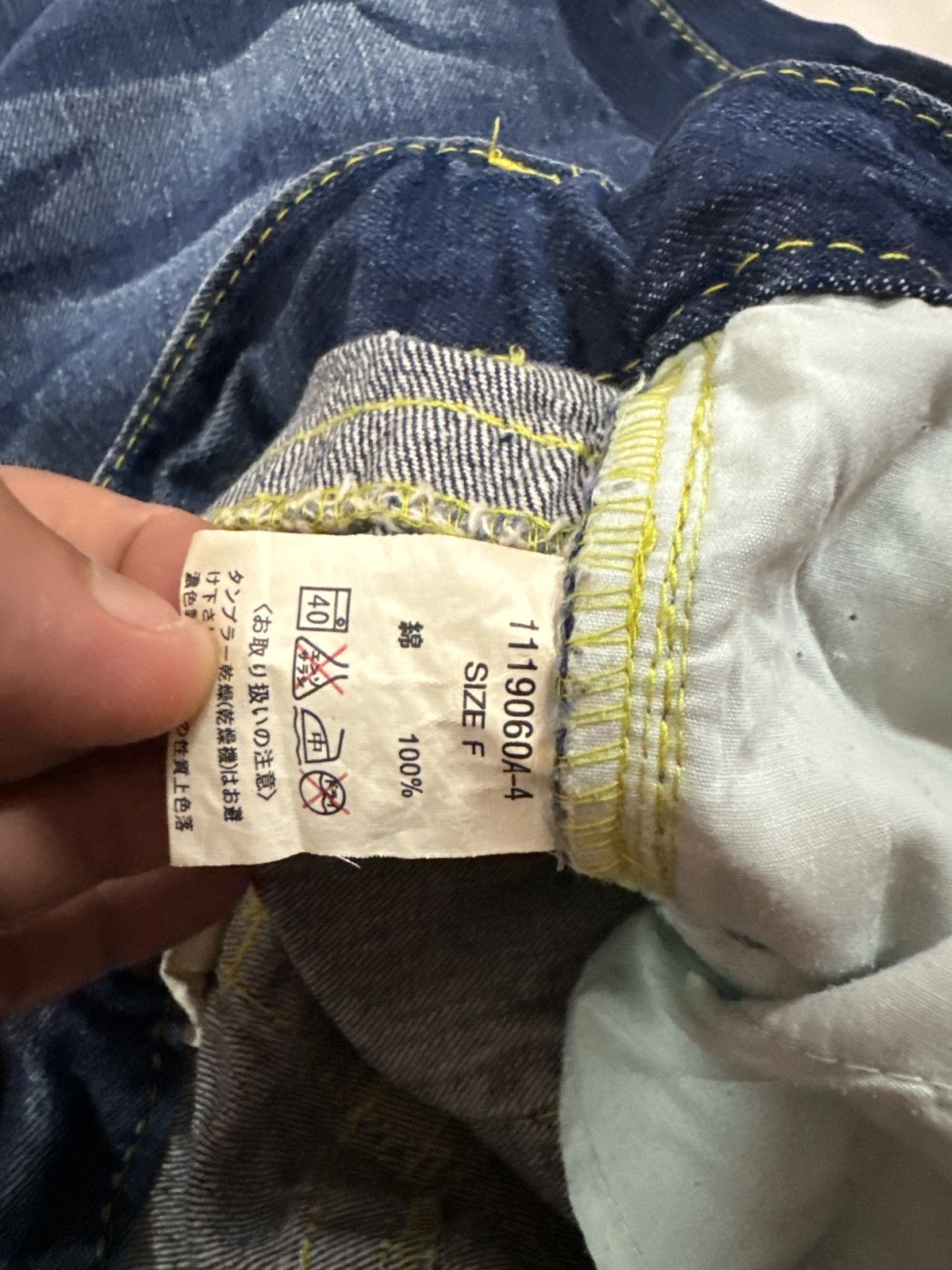 Japanese Brand BLUE MOON BLUE Printed Design Low Rise Denim Pants Size US 30 / EU 46 - 12 Thumbnail