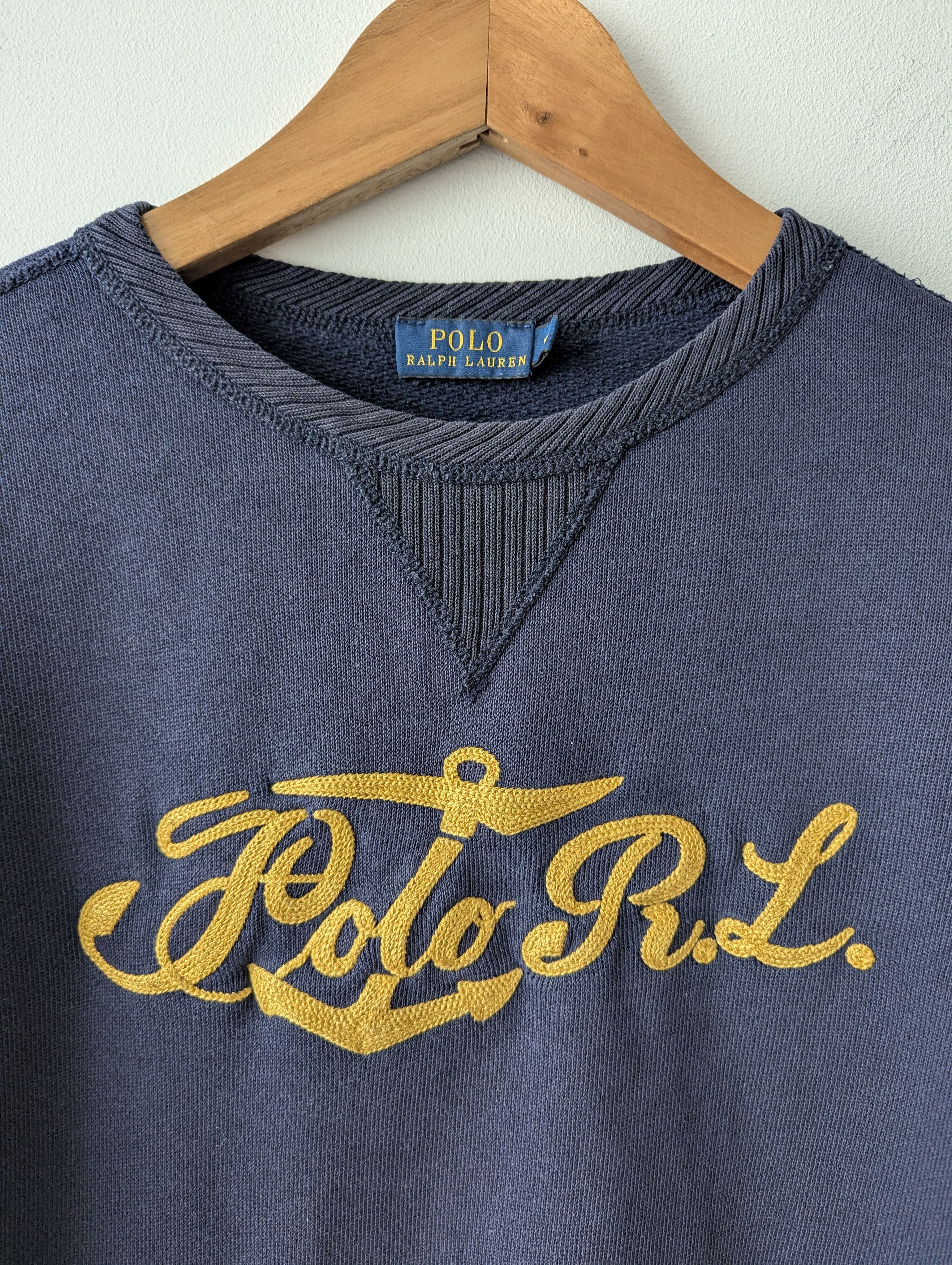 Polo Ralph Lauren Vintage Polo Ralph Lauren sweatshirt navy thick cotton Size XS / US 0-2 / IT 36-38 - 6 Thumbnail