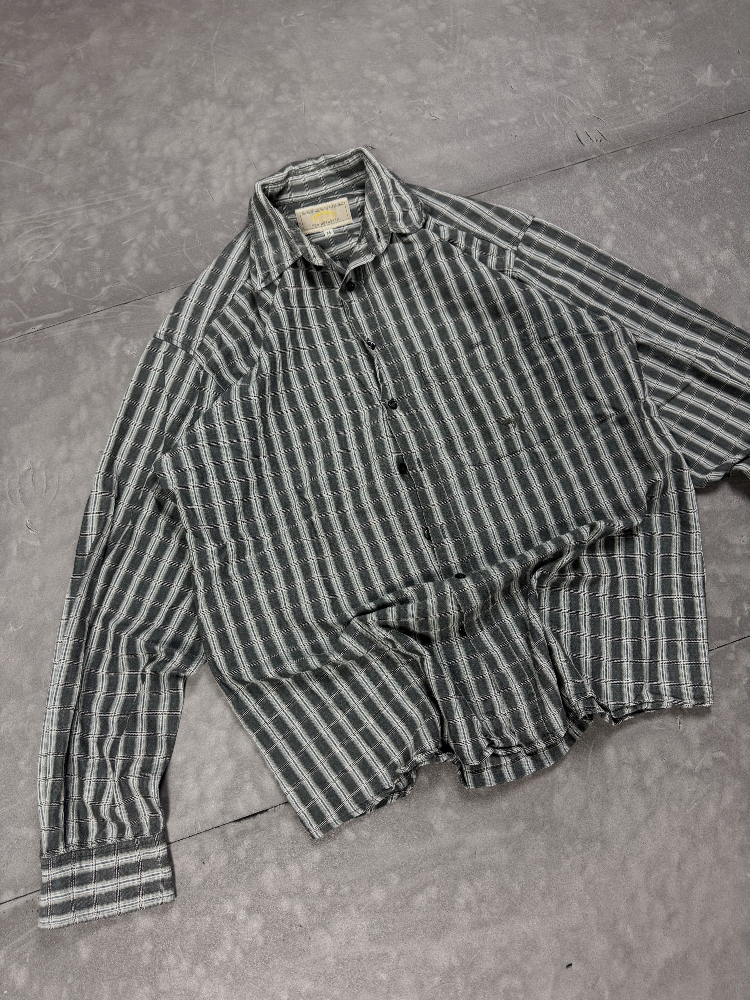 Camel × Vintage Vintage oversize striped shirt 90s 80s y2k boxy retro Size US L / EU 52-54 / 3 - 5 Thumbnail