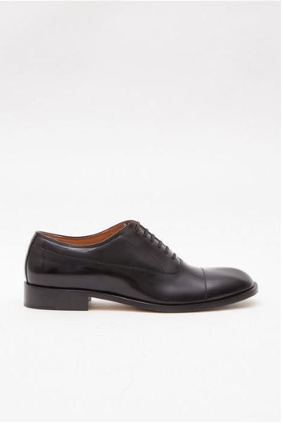 Maison Margiela o1w1db11225 Waxed Leather Oxford Shoes in Black Size US 12 / EU 45 - 1 Thumbnail