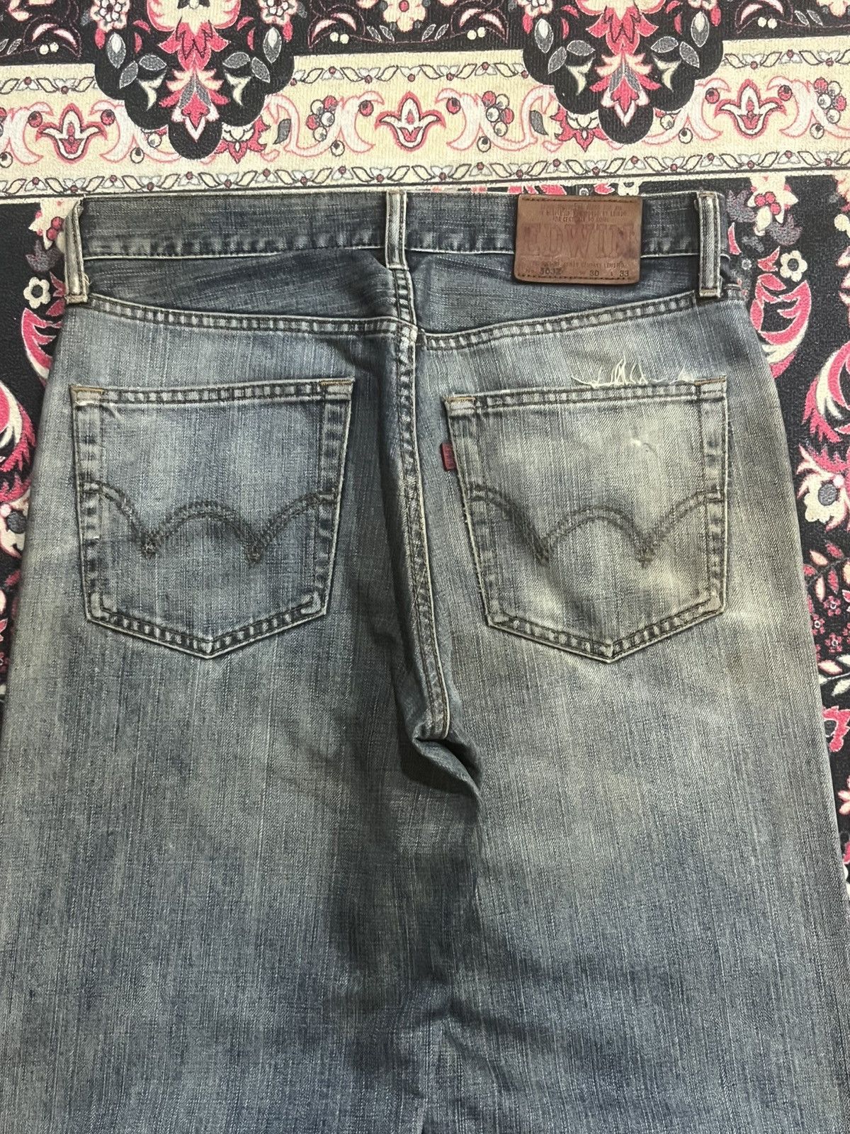 Edwin Vintage Japanese Brand Edwin 503Z Mud Blue Distressed Jeans Size US 30 / EU 46 - 7 Thumbnail