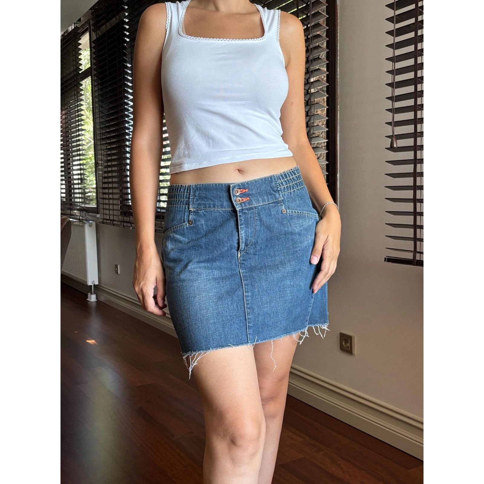 Levi's Levi's Red Skirt Y2K High Waist Orange Stitch Size S/M Size 27" / US 4 / IT 40 - 2 Thumbnail