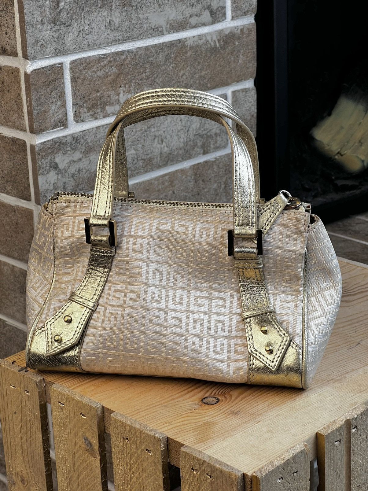Givenchy Givenchy Cloth Gold Beige Pattern Mini Handbag Size ONE SIZE - 3 Thumbnail