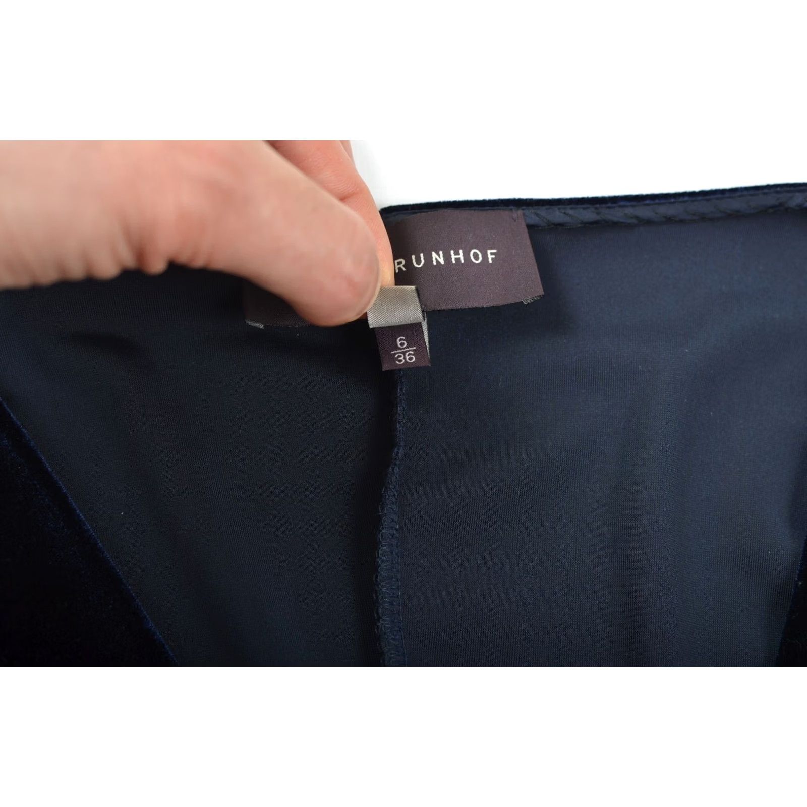 Vintage Talbot Runhof Blouse Navy Stretch Velvet Wrap Cassiopeia 36 Made in Germany Womens Size XS / US 0-2 / IT 36-38 - 3 Thumbnail