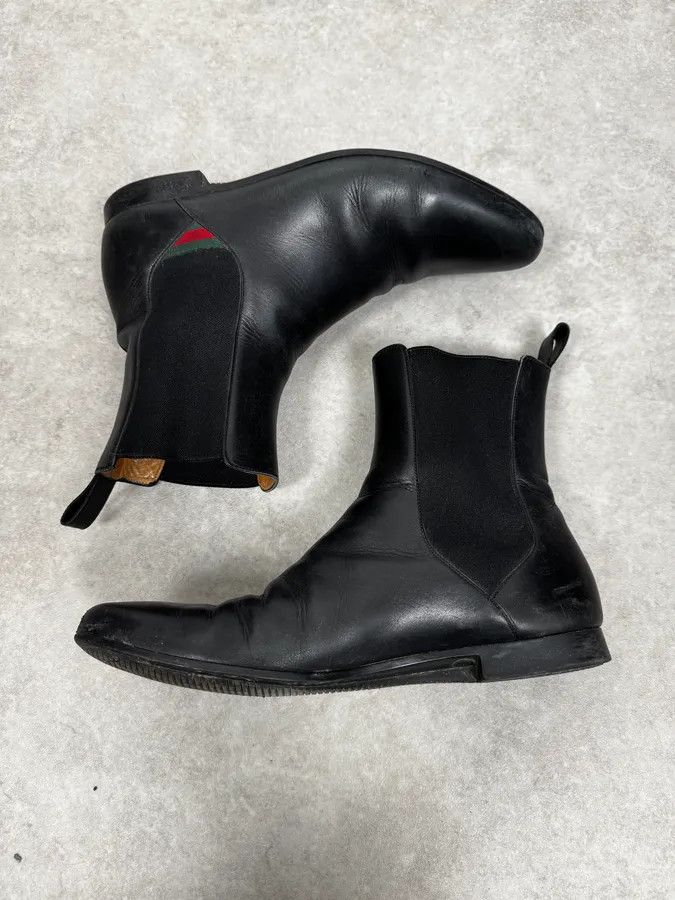 Gucci Gucci Black Minimalist Italian Leather Boots Size US 9.5 / EU 42-43 - 3 Thumbnail